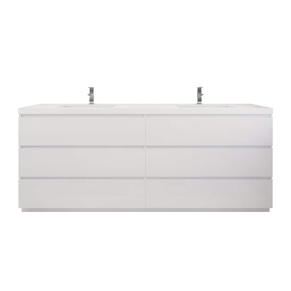 Aron 84'' Freestanding Vanity with Double Reinforced Acrylic Sink
