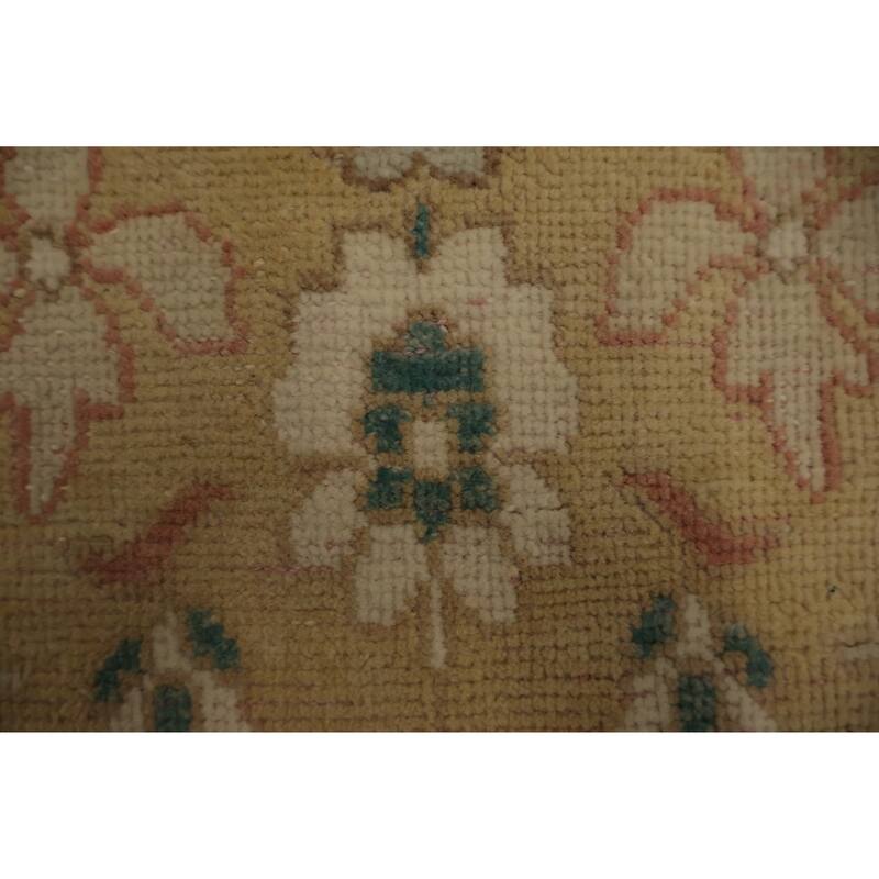 Hand Knotted Oriental 100% Wool Carpet Traditional All-Over Yellow & Gold Ziegler Area Rug - 3' 0'' X 1' 10''