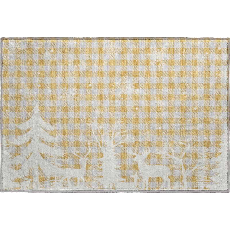 Premium Washable Super Soft Winter Reindeer Tree Mayfield Rug