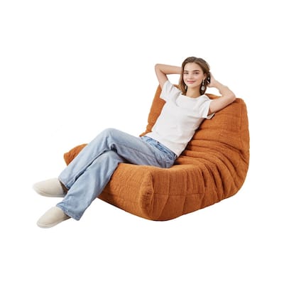 L Shaped Bean Bag Chair with Armrests and Storage Pocket - 38.98 x 36.22 x 28.35 inches