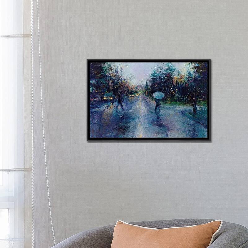 iCanvas "Slippery Sidewalk" by Iris Scott Framed