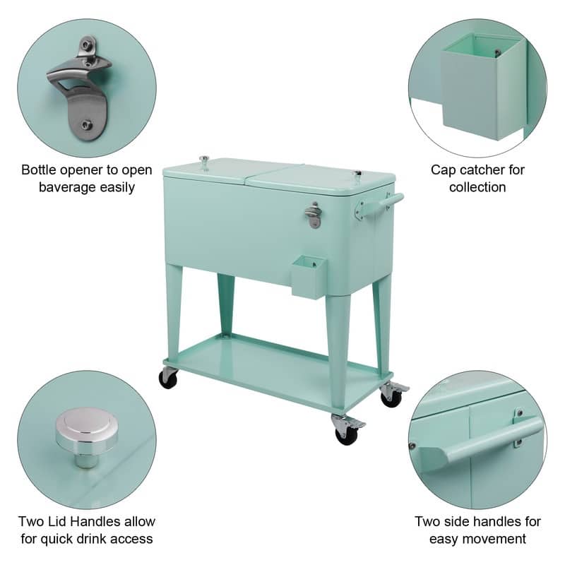 80QT Iron Spray Cooler with Shelf