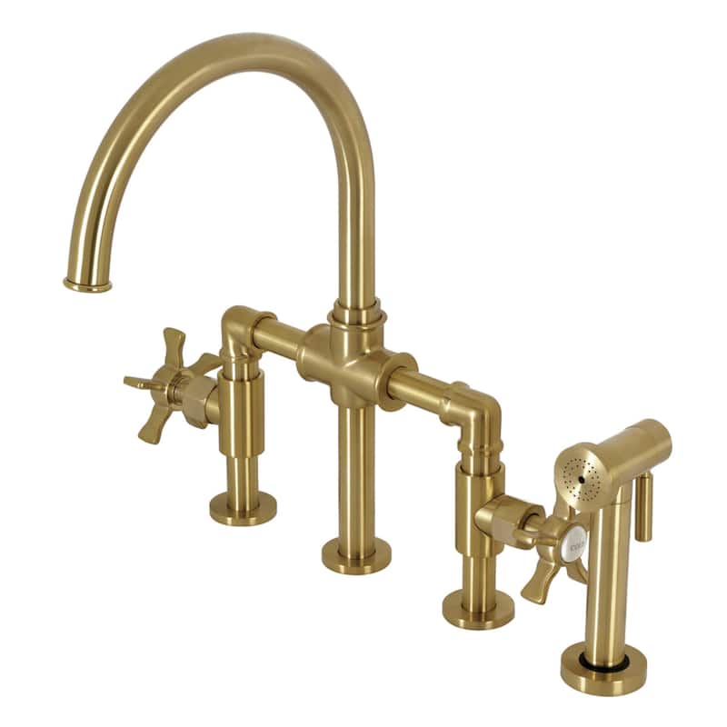 Kingston Brass Hamilton Bridge Kitchen Faucet - Brushed Brass