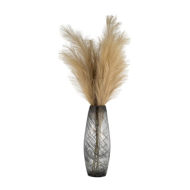 Sagebrook Home Elegant Black Swirl Modern Glass Vase