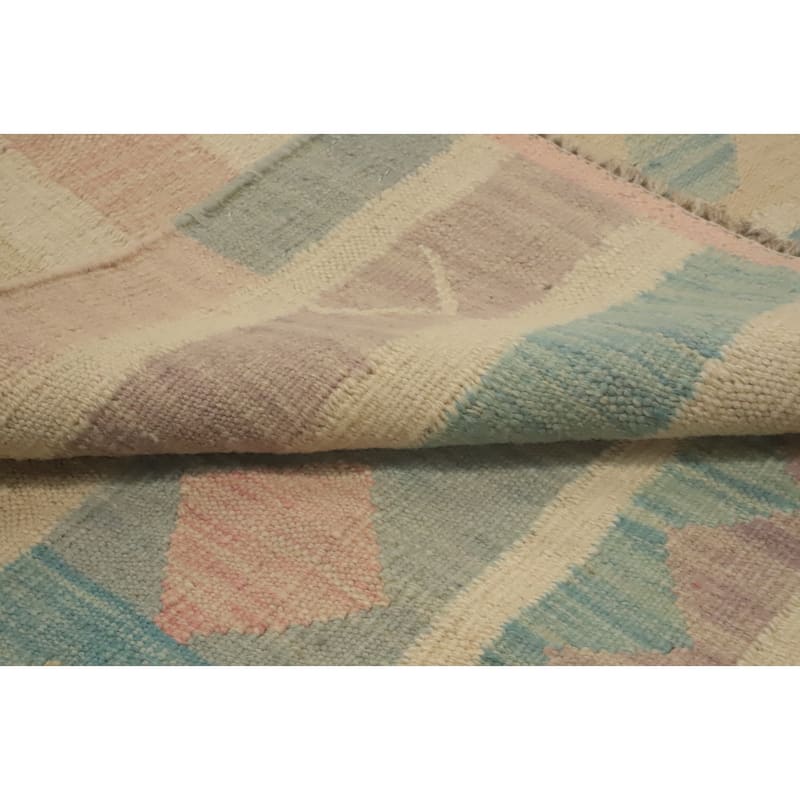 Hand Woven Southwestern Wool Multi-Colored Geometric Area Rug - 7' 0'' X 4' 11''