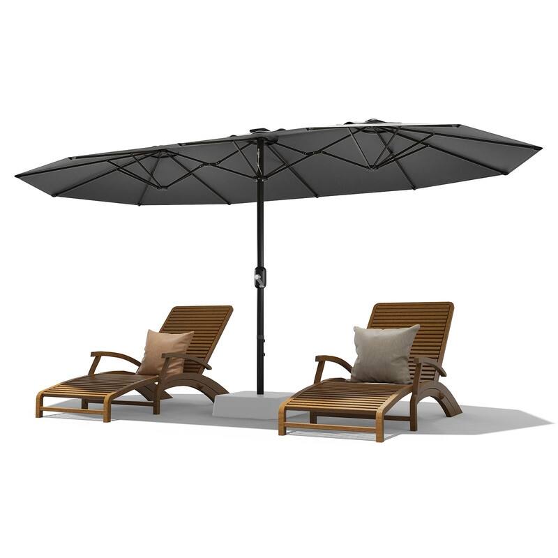13ft Large Patio Umbrella, Double-Sided Outdoor Market Rectangle Umbrellas