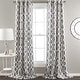 preview thumbnail 2 of 21, Lush Decor Edward Moroccan Room-darkening Curtain Panel Pair 52"w x 95"l - Grey