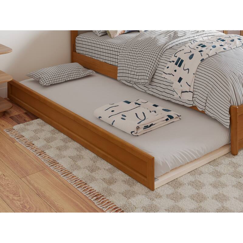 Felicity Platform Bed with Panel Footboard and Twin XL Trundle