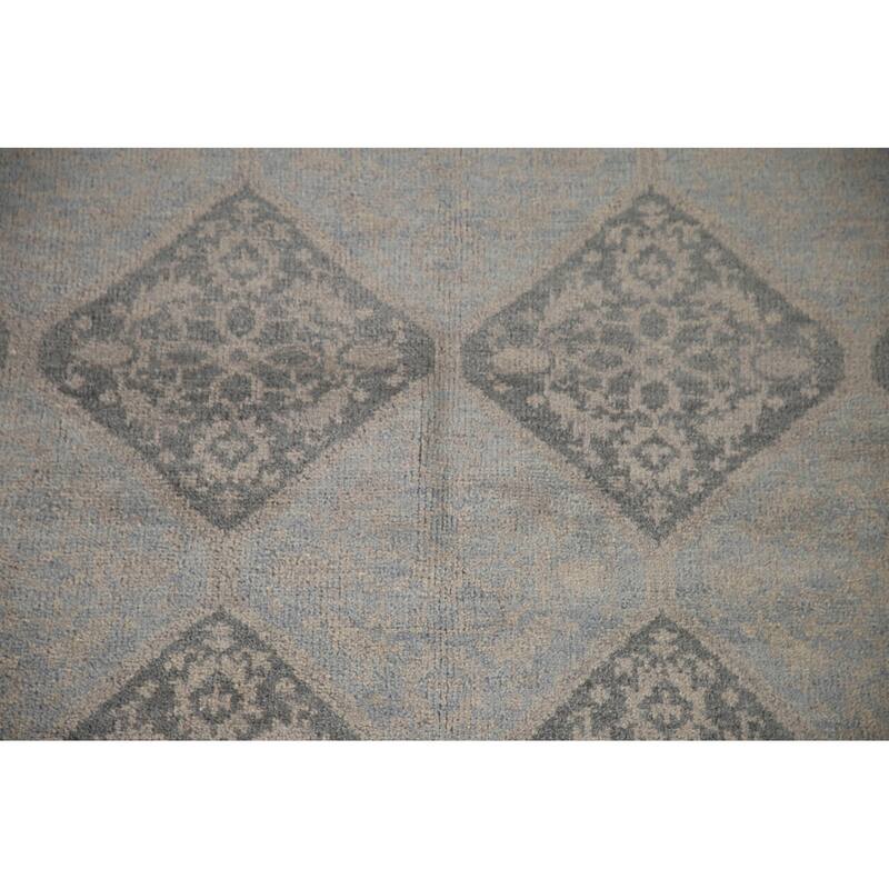 Geometric Moroccan Indian Area Rug Hand-Knotted Wool Carpet - 5'1"x 7'11"