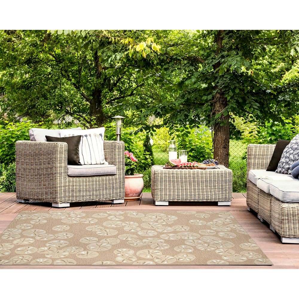 Liora Manne Capri Sea Biscuit Indoor/Outdoor Area Rug Seafoam 1'8" x 2'6"