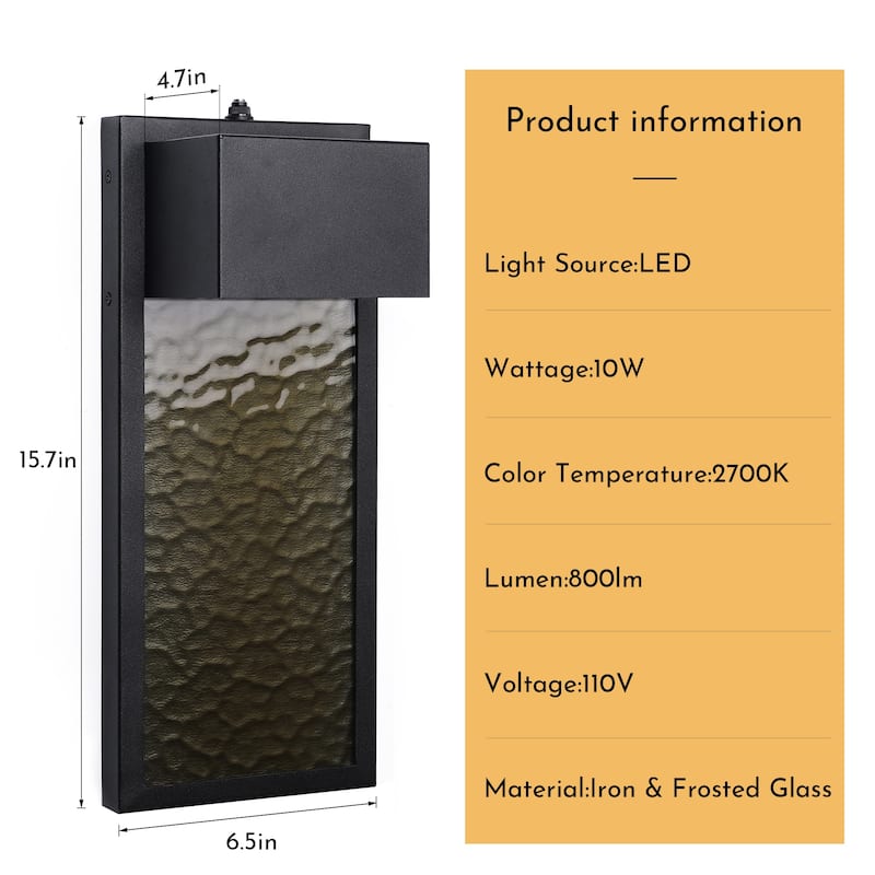 1-Light Matte Black Outdoor Integrated LED Wall Sconce
