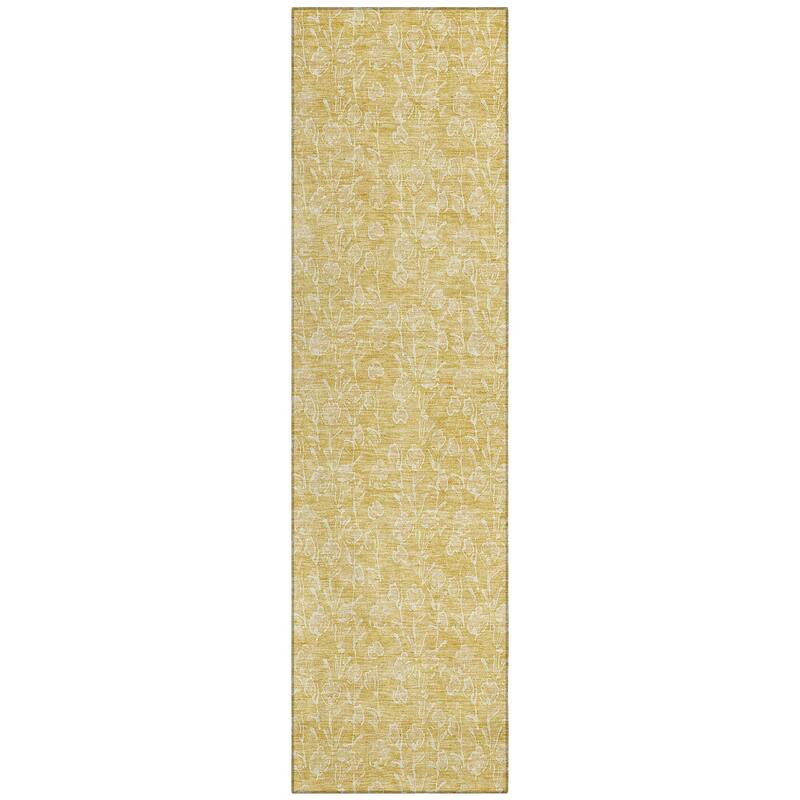 Machine Washable Indoor/ Outdoor Chantille Modern Floral Impressions Rug