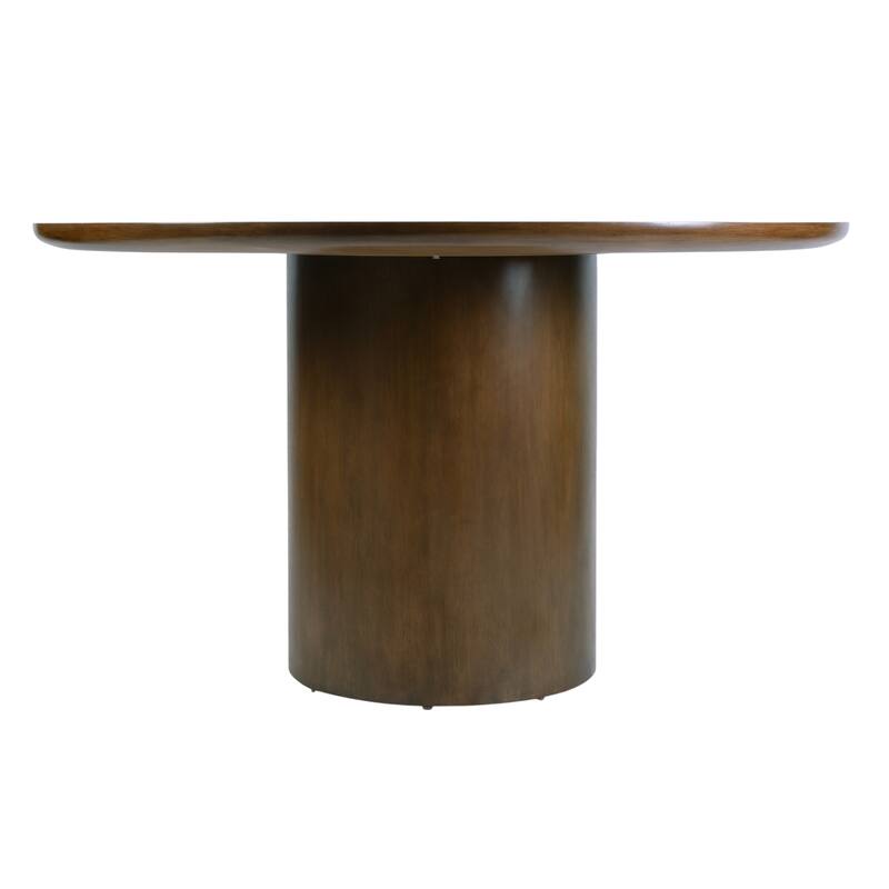 Coral 54 in. W Round Wood Pedestal Dining Table
