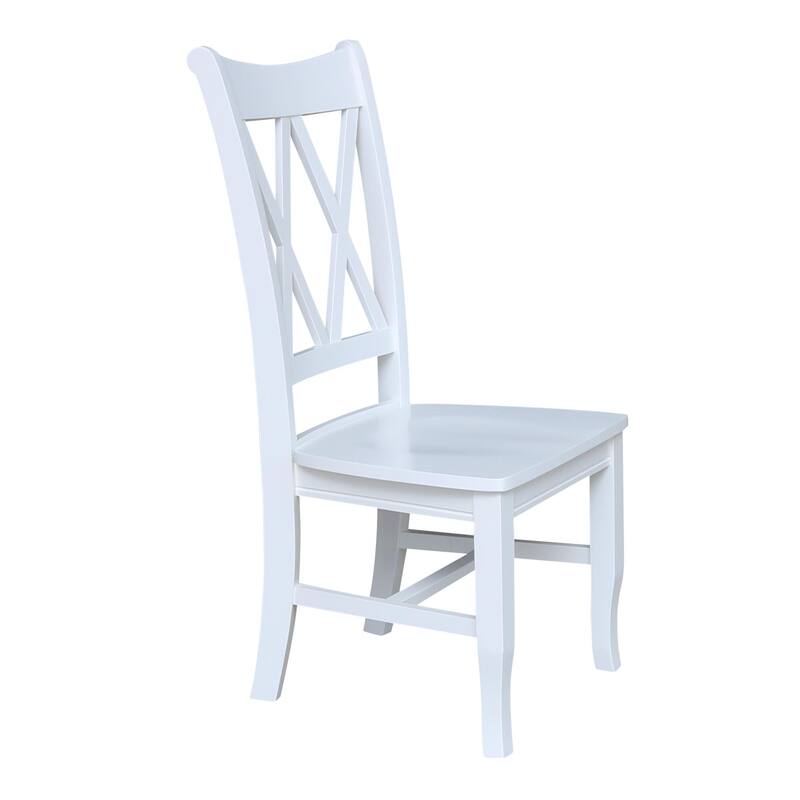 Double X-Back Solid Wood Chairs - Set of 2