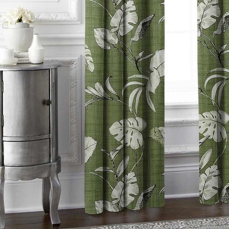 Tropez Green Pinch Pleat Drapery Panel - Pair - N/A - On Sale - Bed ...