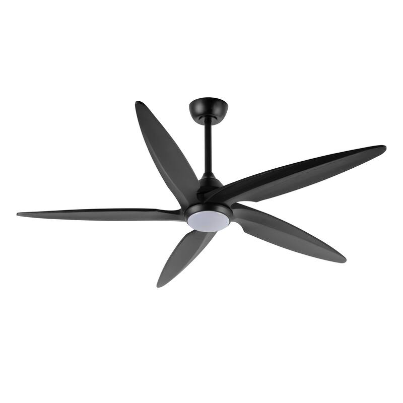 GetLedel 54" Solid Wood 5-Blade Ceiling Fan with Dimmable LED and Remote Control