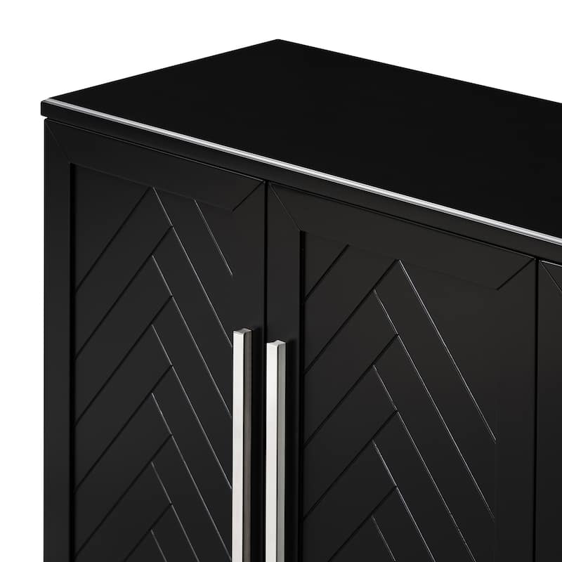 Solid Wood Sideboard with 4 Doors Large Storage Buffet Cabinet