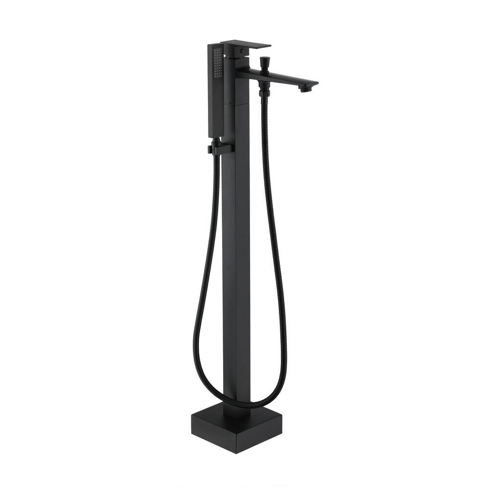 CASAINC Single-Handle Freestanding Floor-Mount Roman Tub Faucet Bathtub Filler with Hand Shower