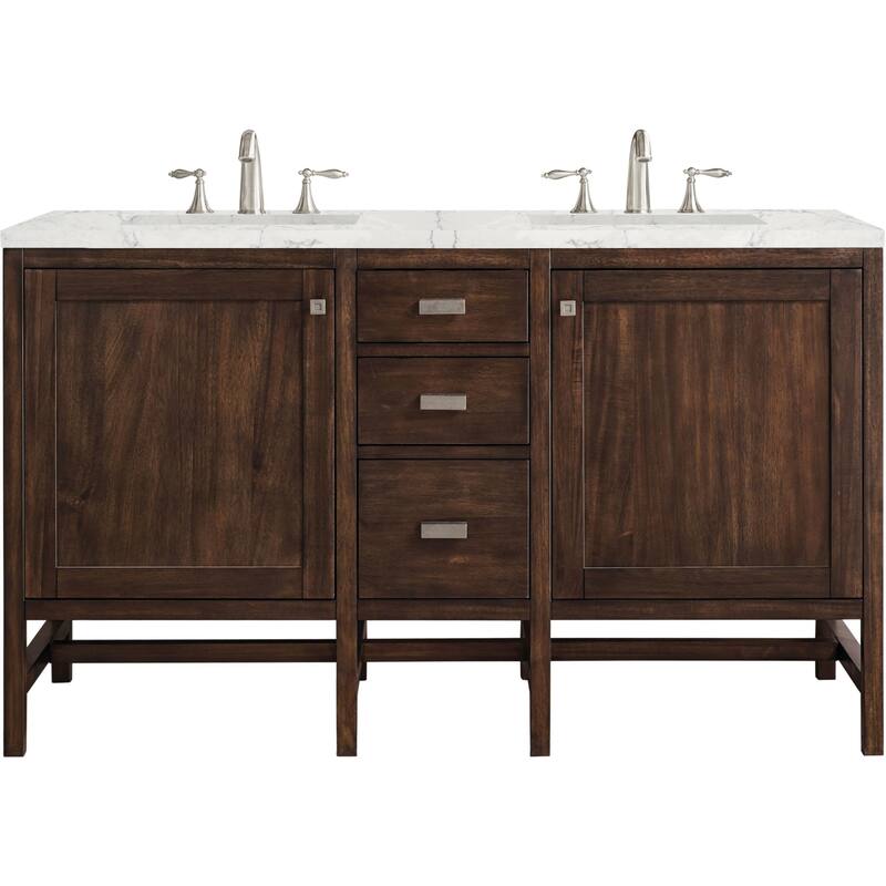 James Martin Vanities Addison 60" Double Basin Hardwood Vanity Set - Mid Century Acacia - Wood Finish