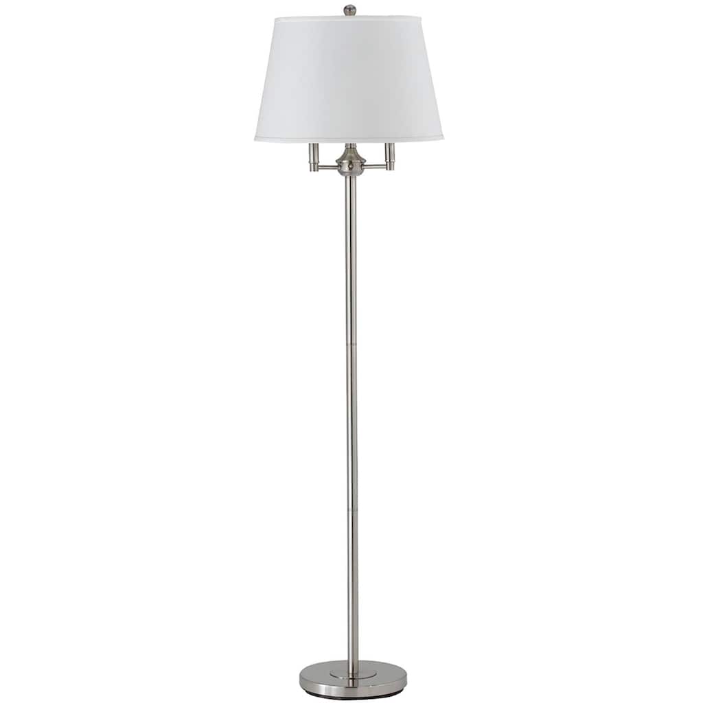 HomeRoots 62" Nickel Four Light Traditional Shaped Floor Lamp With White Square Shade - 17