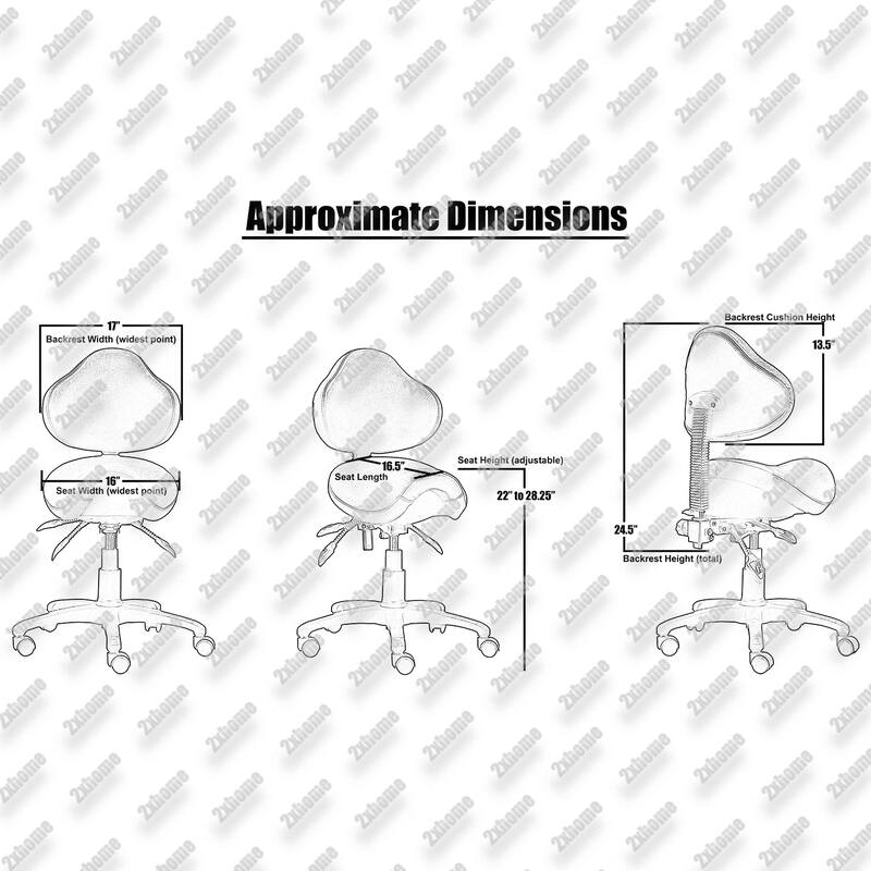Ergonomic Adjustable Tilt Saddle Stool Chair With Back Support Home Office Exam Waiting Rooms Desk Dentistry Doctor