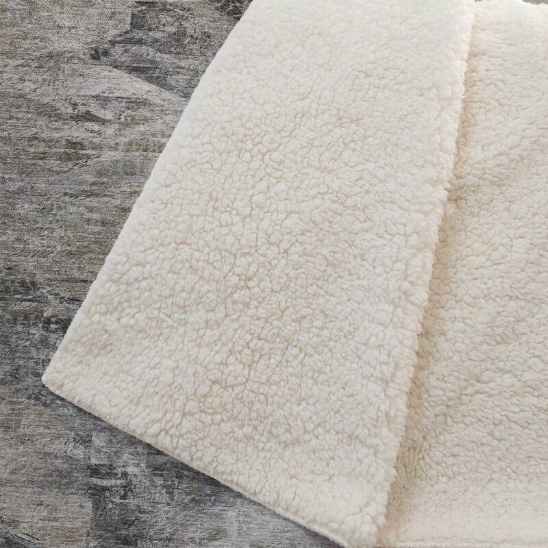 Premium Machine Washable Modern Abstract Sherpa Throw Blanket
