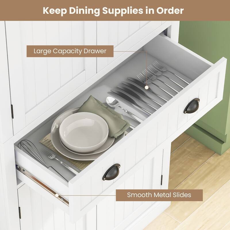 Gymax 72'' Kitchen Pantry Storage Cabinet Tall Freestanding Cupboard - See Details