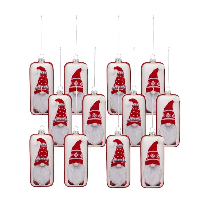12ct Quirky Gnome Christmas Ornaments 6.25"