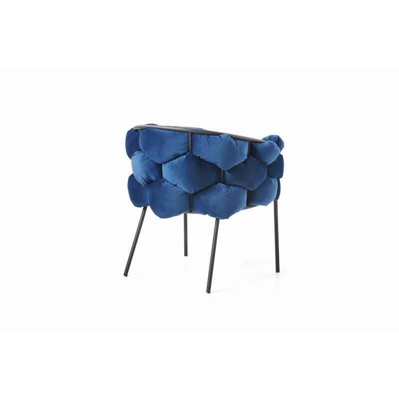 Modrest Debra Modern Blue Velour Dining Chair