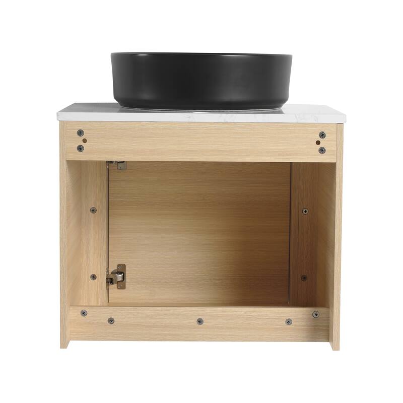 Bathroom Vanity With Sink In 24/30 Inch, Floating Bathroom Vanity With Soft Close Door