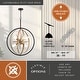 preview thumbnail 3 of 8, Estelle 26.75-in Brass and Black Mid Century Modern 6 Light Globe Sputnik Hanging Ceiling Pendant Chandelier