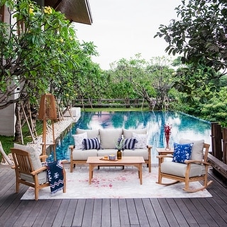 Cambridge Casual Leon 5-piece Teak Wood Patio Conversation Set