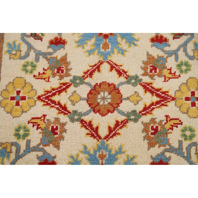 Floral Kazak Oriental Foyer Rug Traditional Hand-Knotted Wool Carpet - 2'0" x 3'0"