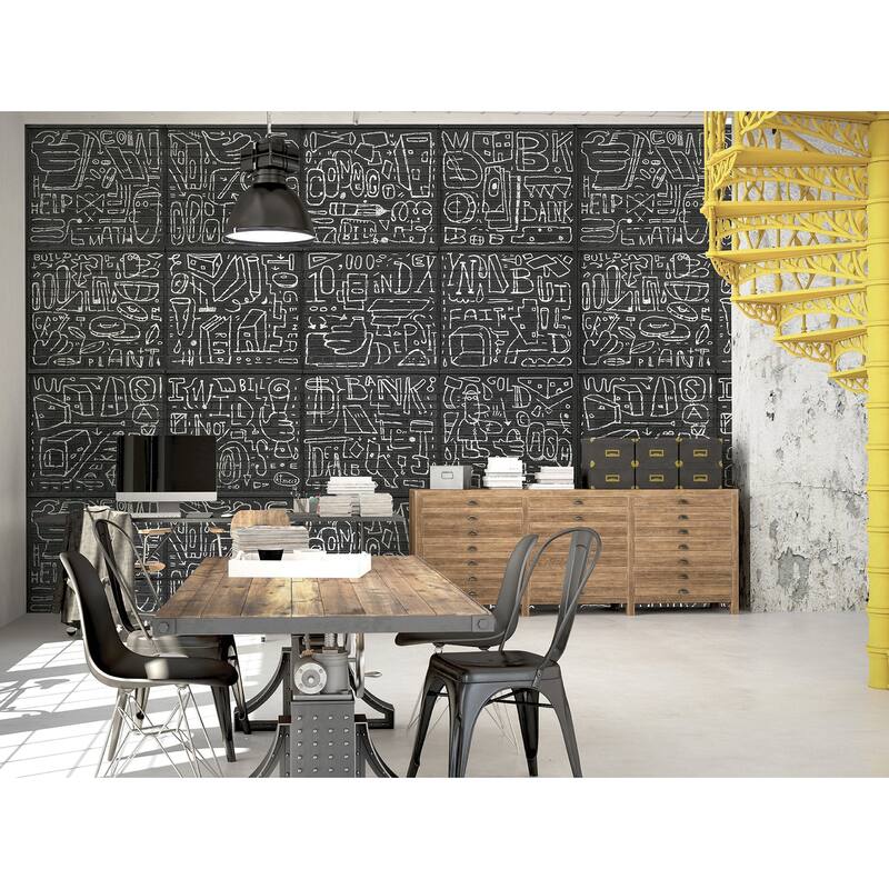 KT Merz BKYLN Bank Multi-Panels Black Wall Mural