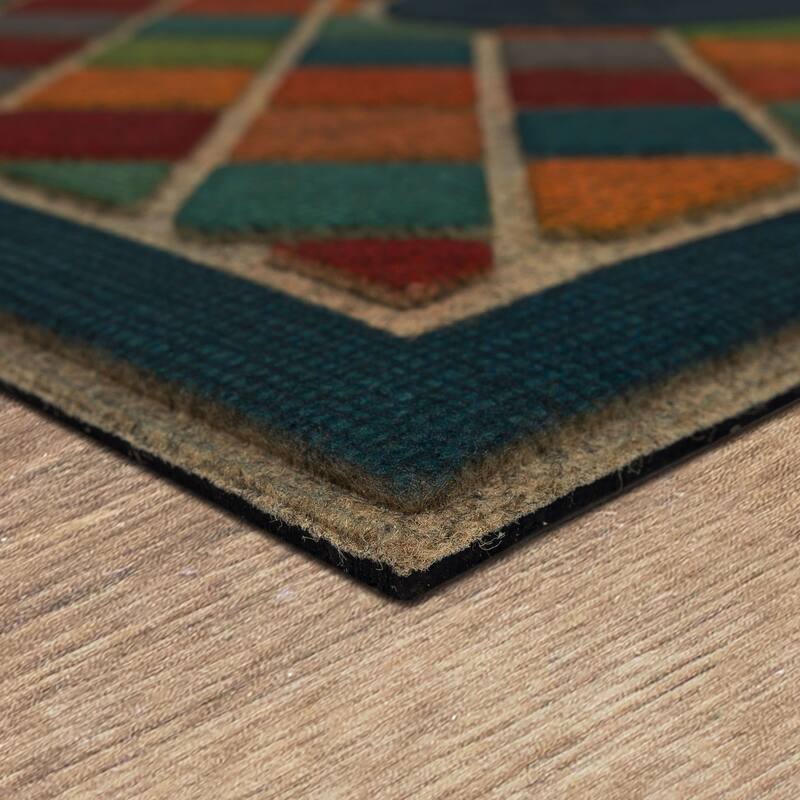 Mohawk Home Crosshatch Tile Welcome All Weather Recycled Rubber Door Mat - 2' x 4'