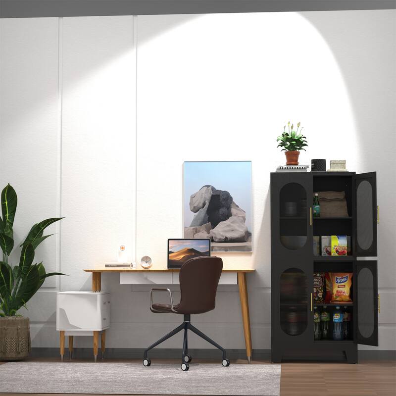 Storage Cabinet with Doors and Shelves