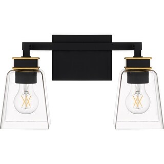 Almany 2-Light Matte Black Bath Light