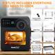 15 Qt. Black Air Fryer Oven with Rotisserie,Dehydrator, 8 Accessories