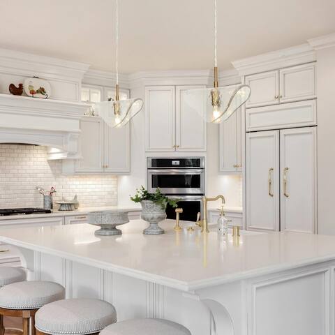 Modern Contemporary 1-light Dimmable Minimalist Pendant Ceiling Lights with Handmade Art Glass Lampshade