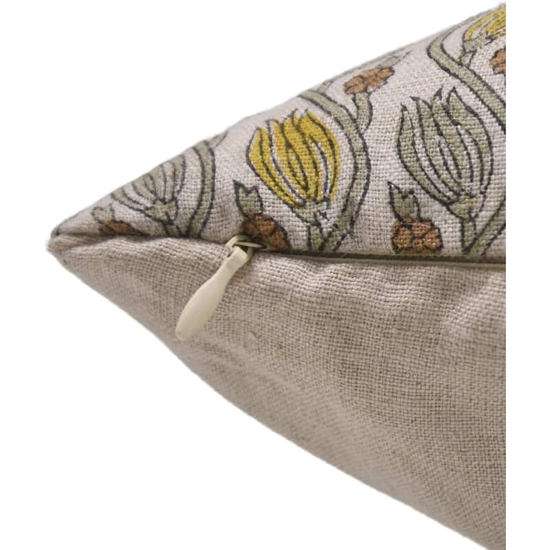 Fabdivine Linen Square Block print pillow Cover