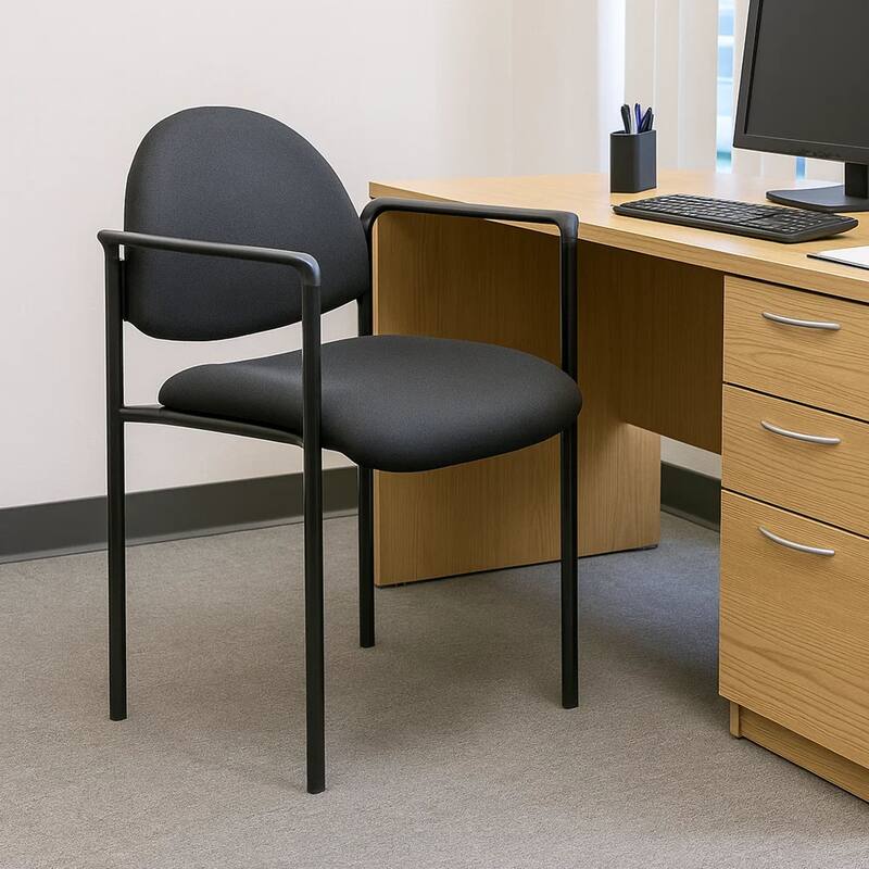 Wade Diamond Stackable Chair, Molded Cap, Waterfall Seat, Black Crepe