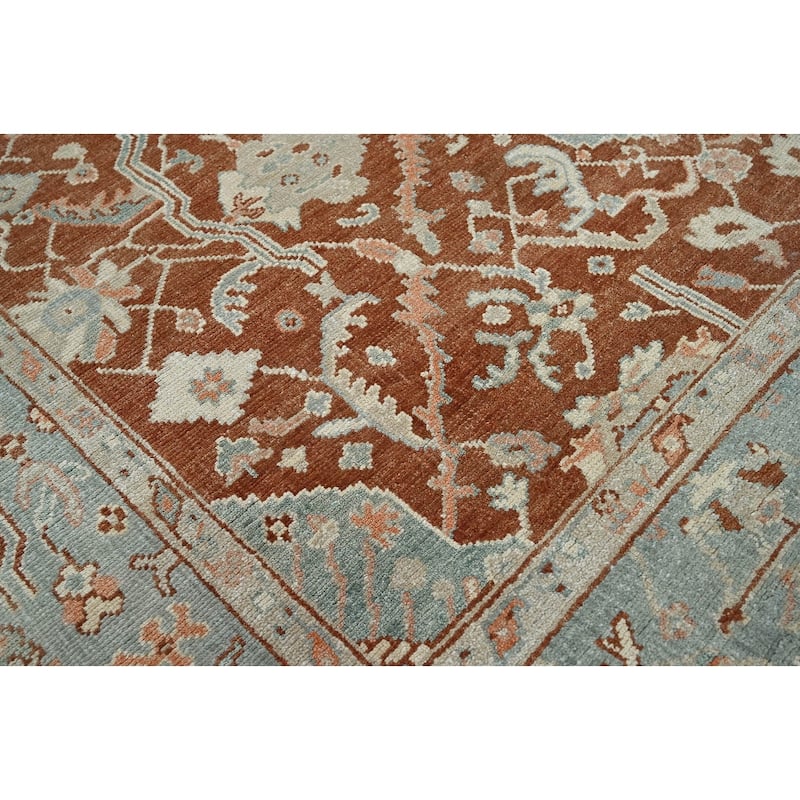 LoomBloom Wool Oriental Rug, Rust Hand Knotted with Turkish Oushak Heritage - 8' 4'' x 9' 10''