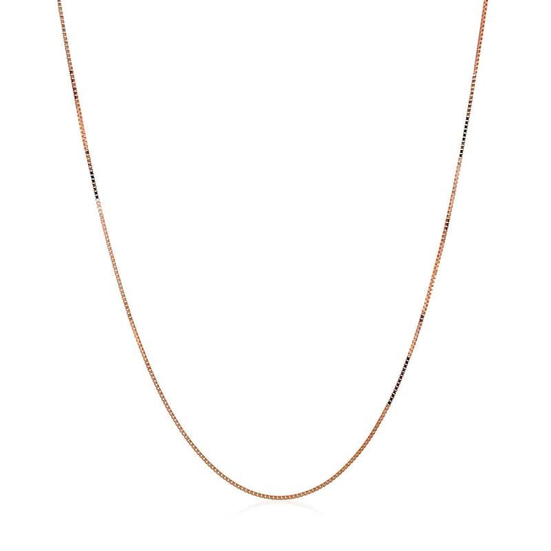 MayaMila 14k Rose Gold Classic Box Chain 0.45mm