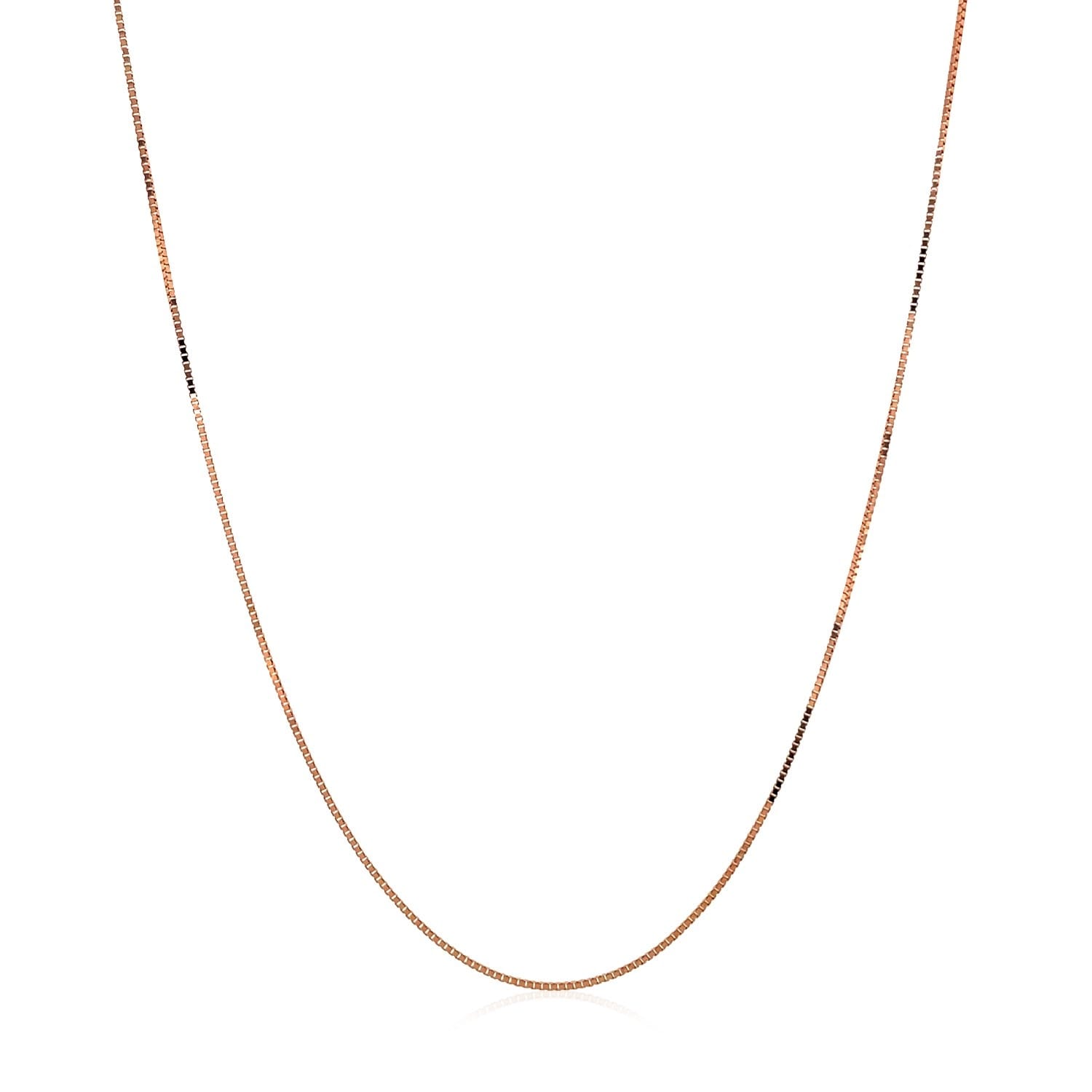 MayaMila 14k Rose Gold Classic Box Chain 0.45mm