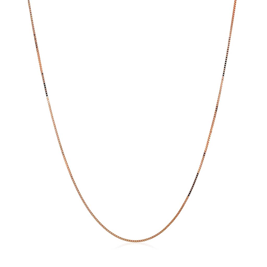 MayaMila 14k Rose Gold Classic Box Chain 0.45mm