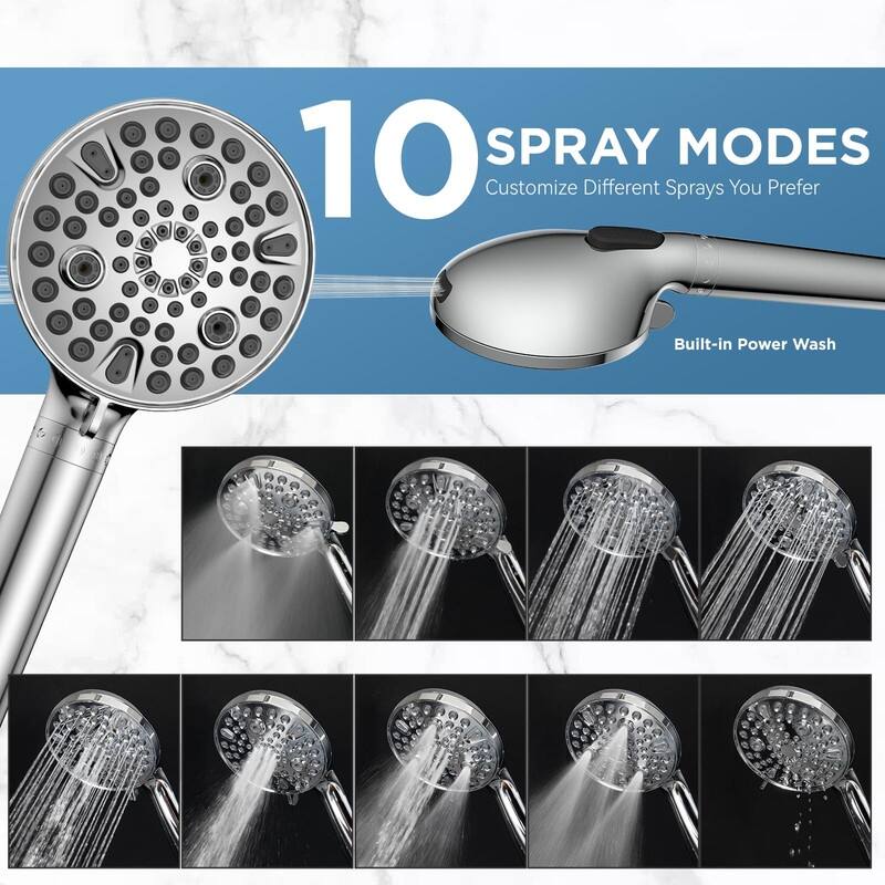 Dual Handheld Shower Head Combo, 2 in 1 Rain Shower Heads System