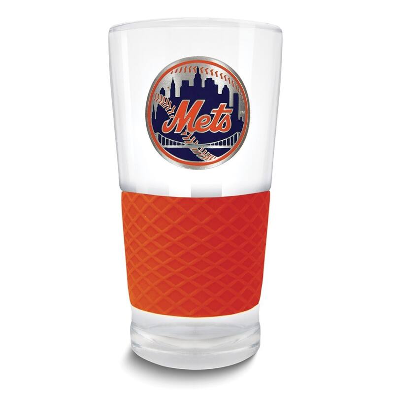 MLB New York Mets Score 22 Oz. Pint Glass with Silicone Grip Bed Bath & Beyond 36205608