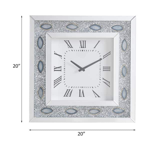 ACME Sonia Wall Clock in Mirrored and Faux Agate