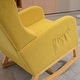 preview thumbnail 28 of 59, High back Upholstered Accent Rocking Chair Nursery Chair With Retractable Footrest