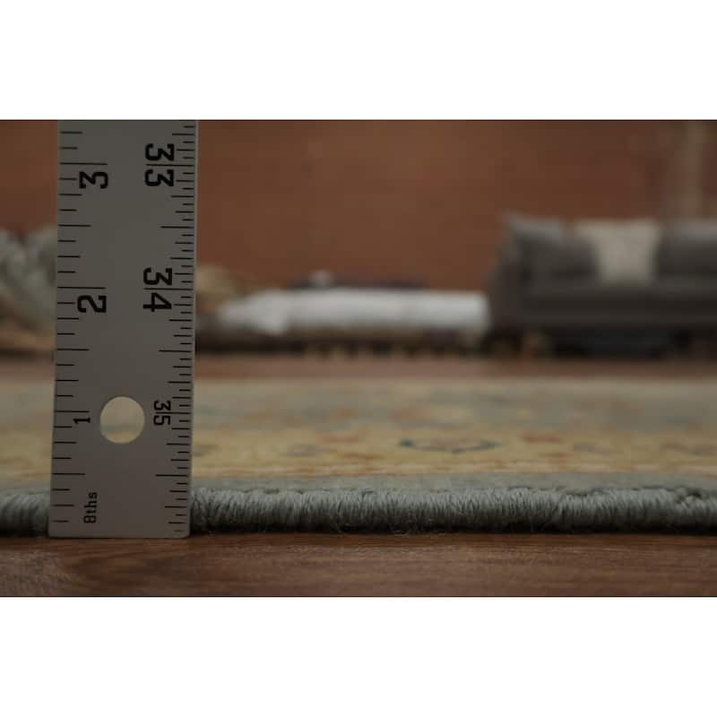 Hand Knotted Oriental 100% Wool Carpet Traditional All-Over Navy Blue & Blues Ziegler Area Rug - 3' 9'' X 2' 0''